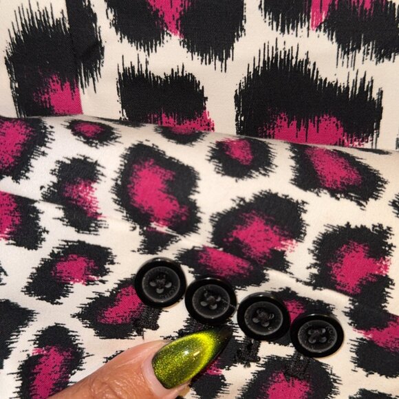 Michael Kors Leopard Print Tuxedo Jacket - Picture 4 of 4